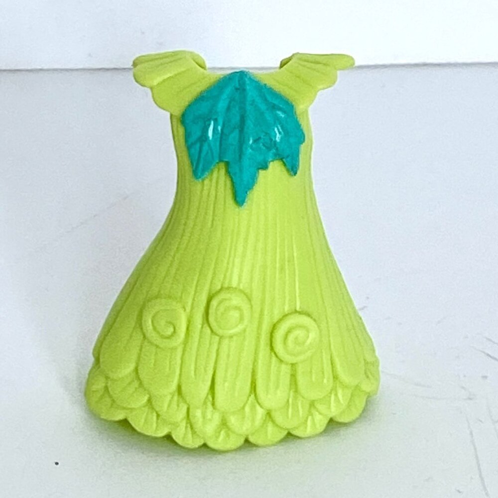 2011 Disney Tinkerbell Fairies Friends Green Plastic Dress Tink Pixie Hollow